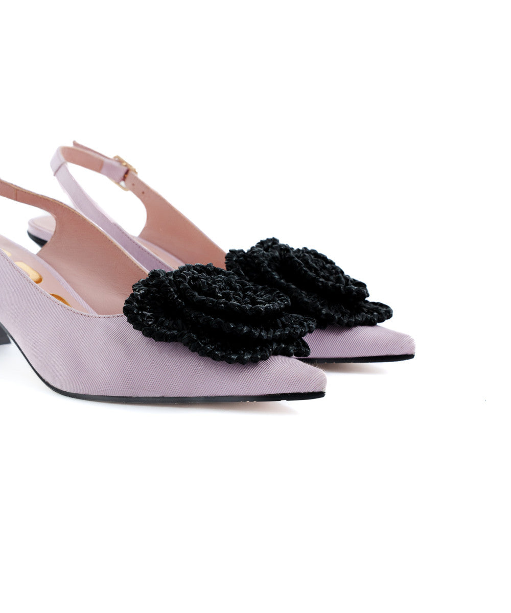 RAS SHOES SAMPLE - TULIP 8033 PINK TEXTILE SLINGBACK