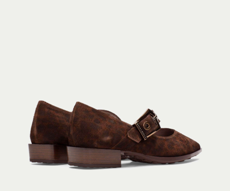TURIN HI254196 LEOPARD PRINT CROSS STRAP MARY JANE