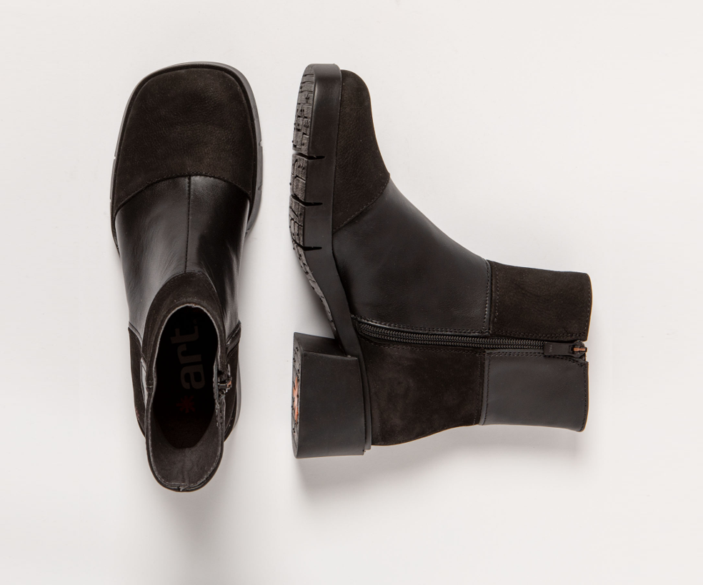 VARSOVIA 1285 BLACK MULTI LEATHER ANKLE BOOT