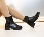 VARSOVIA 1285 BLACK MULTI LEATHER ANKLE BOOT