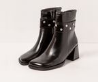 VERONA 1706 BLACK LEATHER ANKLE BOOT