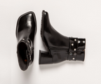 VERONA 1706 BLACK LEATHER ANKLE BOOT
