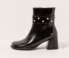 VERONA 1706 BLACK LEATHER ANKLE BOOT