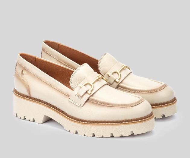 VICAR W6S-3889 CREAM LEATHER LOAFER