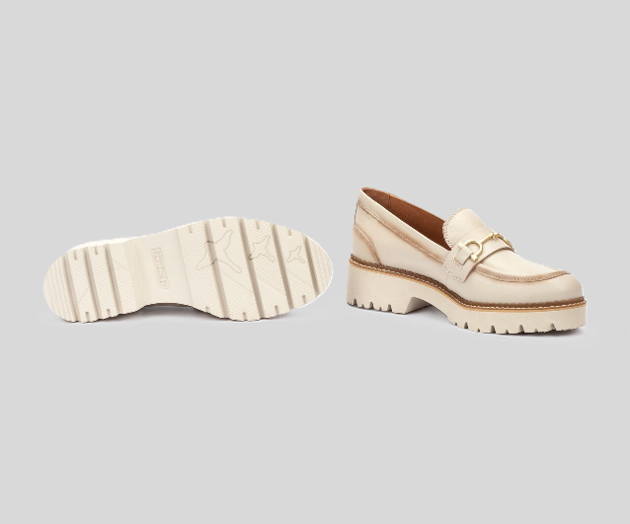 VICAR W6S-3889 CREAM LEATHER LOAFER