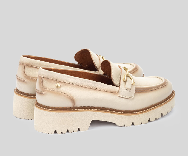 VICAR W6S-3889 CREAM LEATHER LOAFER