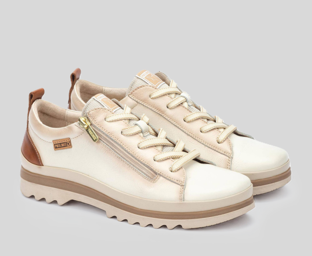 VIGO W3W-6979 CREAM & TAN LEATHER SNEAKER