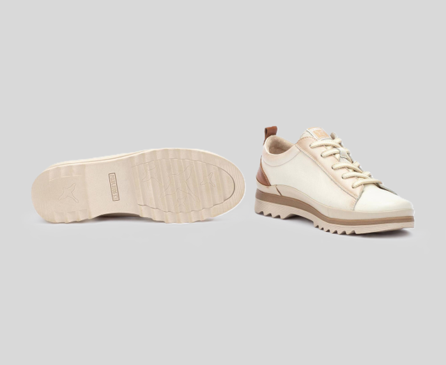 VIGO W3W-6979 CREAM & TAN LEATHER SNEAKER
