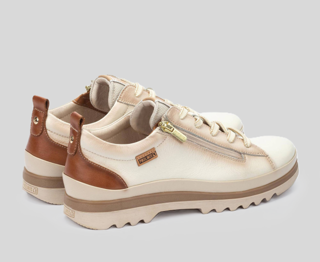 VIGO W3W-6979 CREAM & TAN LEATHER SNEAKER