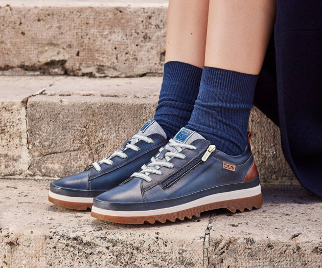 VIGO W3W-6979 NAVY LEATHER SNEAKER