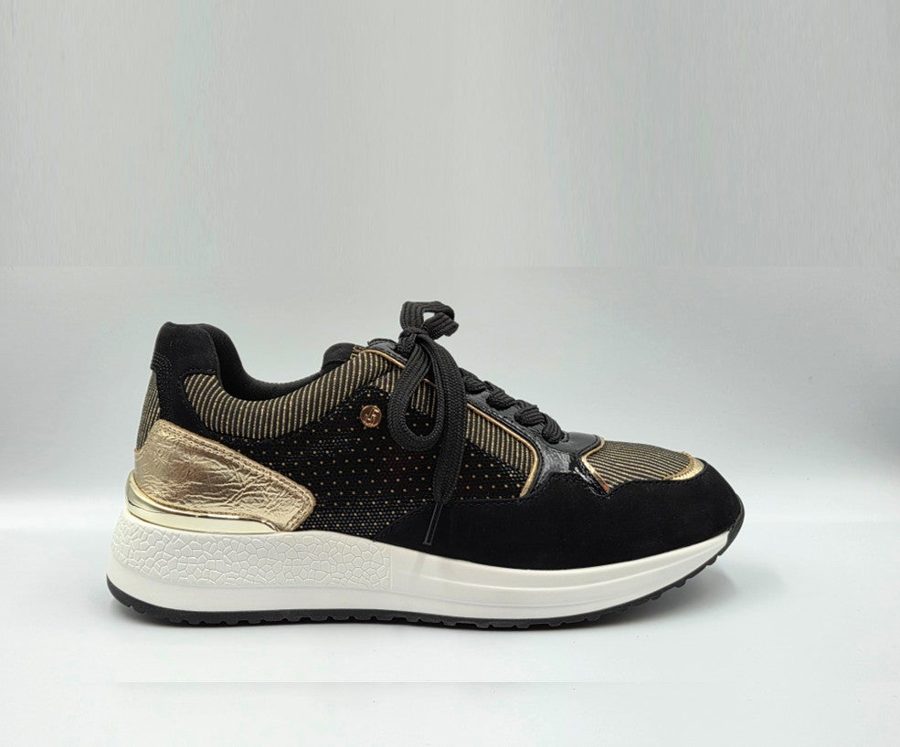 FUGITIVE VALDA BLACK & GOLD SNEAKER