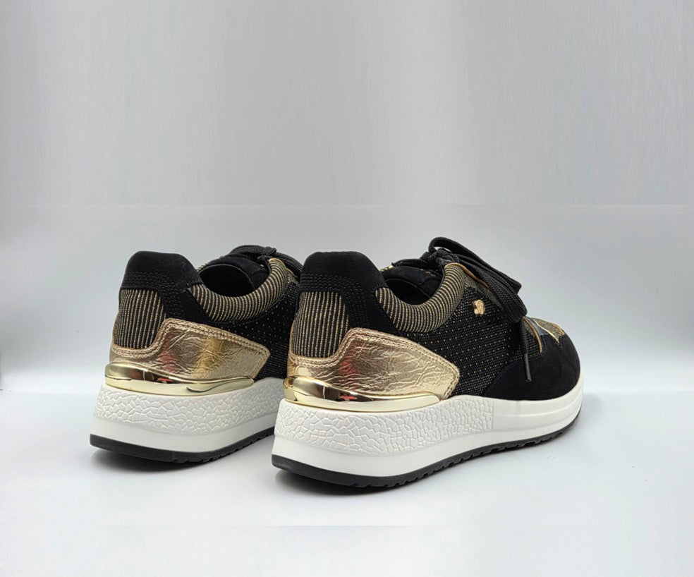 FUGITIVE VALDA BLACK & GOLD SNEAKER