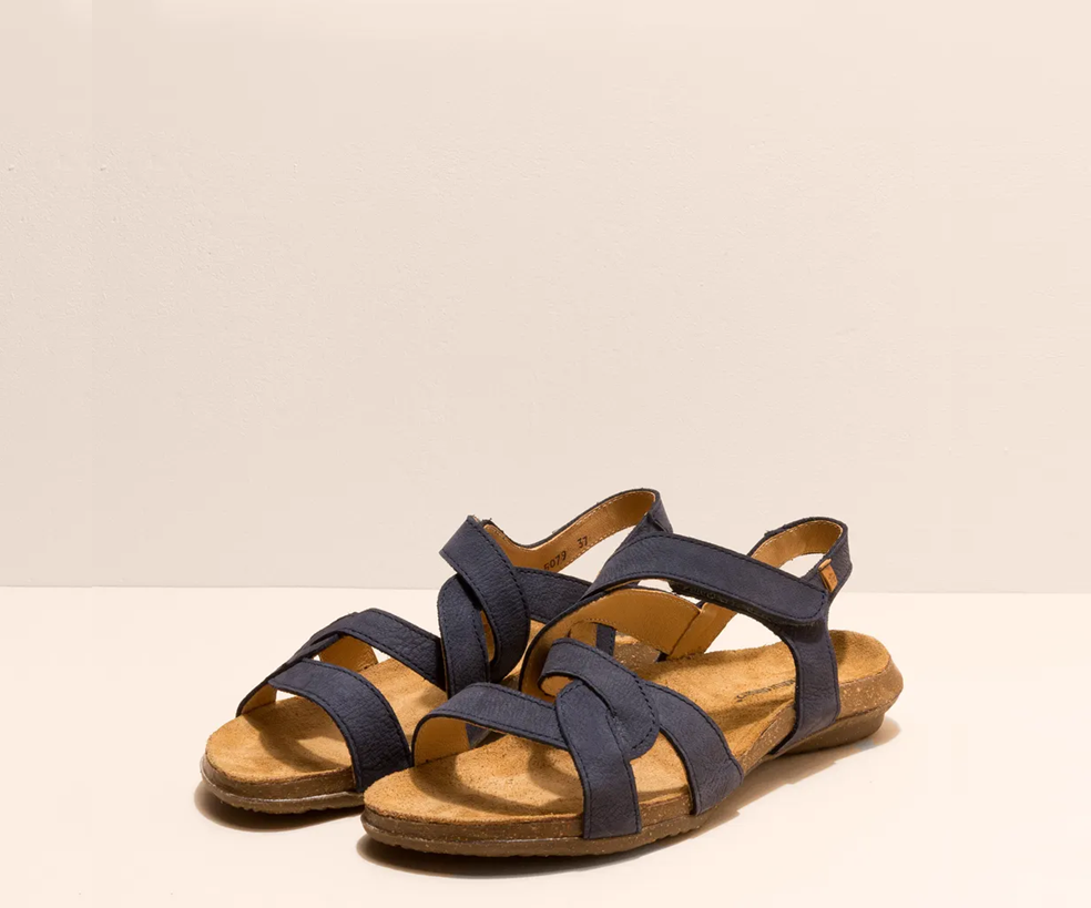 WAKATAUA N5079 NAVY LEATHER SANDALS
