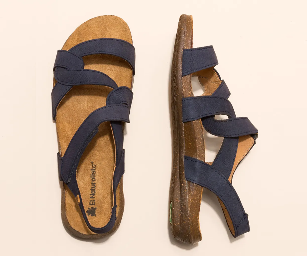 WAKATAUA N5079 NAVY LEATHER SANDALS
