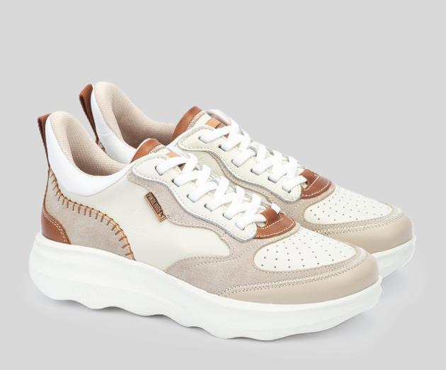 ZAHARA W1D-6557 CREAM LEATHER SNEAKERS