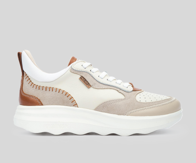 ZAHARA W1D-6557 CREAM LEATHER SNEAKERS
