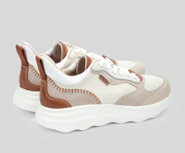 ZAHARA W1D-6557 CREAM LEATHER SNEAKERS