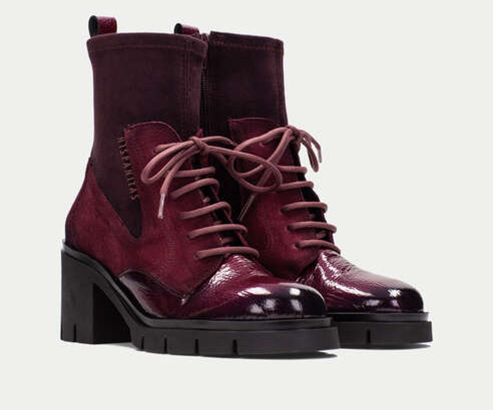 ZURICH HI254281 BURGUNDY PATENT ARMY BOOTS