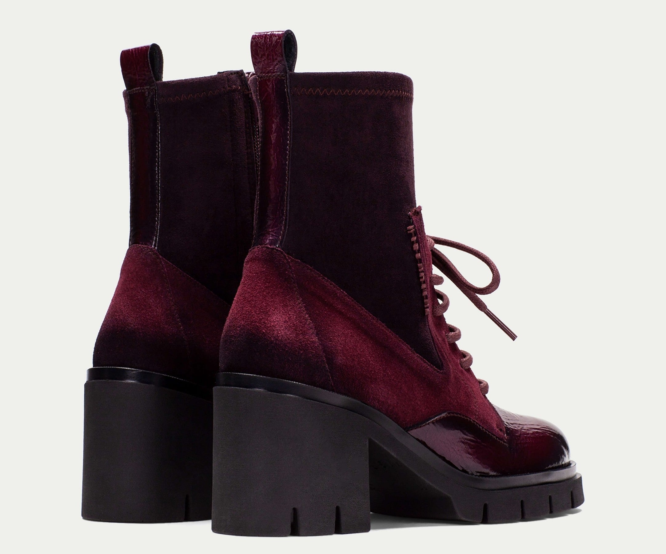 ZURICH HI254281 BURGUNDY PATENT ARMY BOOTS