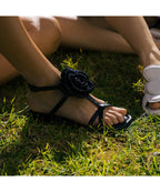 CIPRIANI 8072 BLACK RAFIA SANDALS