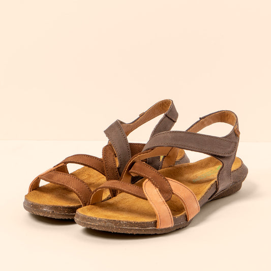 EL NATURALISTA WAKATAUA N5079S BROWN & TAN LEATHER SANDALS