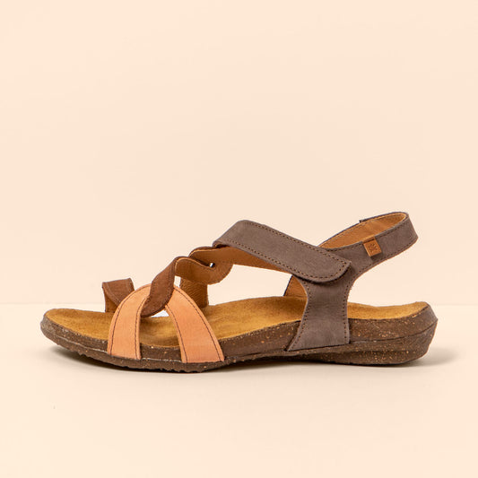 EL NATURALISTA WAKATAUA N5079S BROWN & TAN LEATHER SANDALS