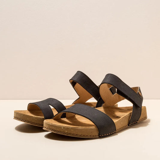 EL NATURALISTA BALANCE N5790 BLACK LEATHER SANDALS