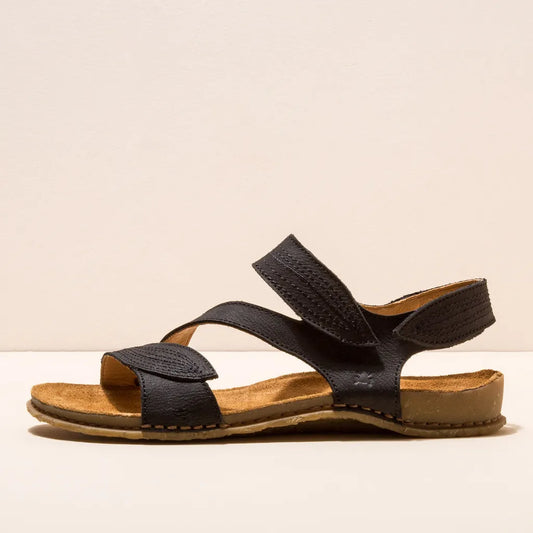 EL NATURALISTA PANGLAO N5810 BLACK LEATHER SANDALS