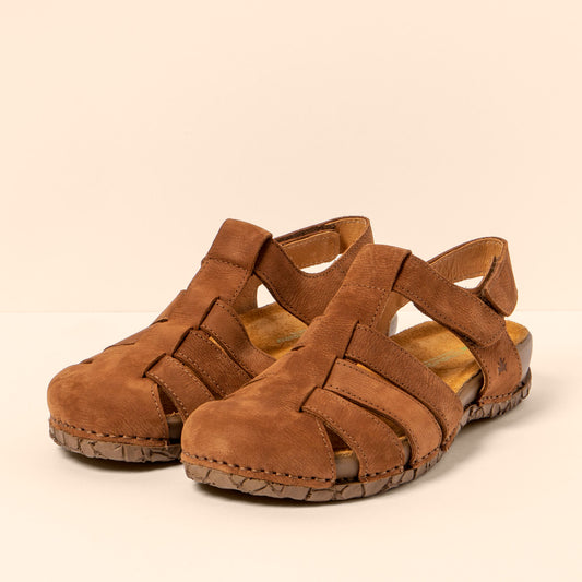 EL NATURALISTA TABERNAS N5862 BROWN LEATHER SANDALS
