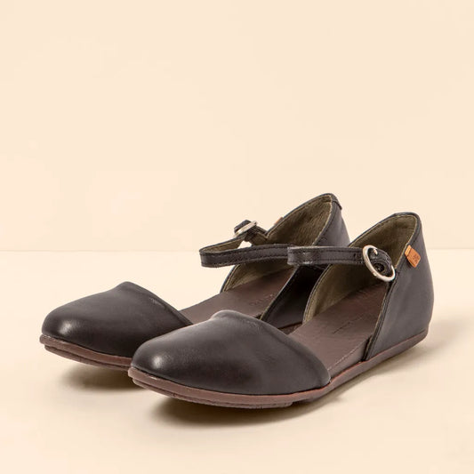 EL NATURALISTA STELLA ND54 BLACK LEATHER SANDALS
