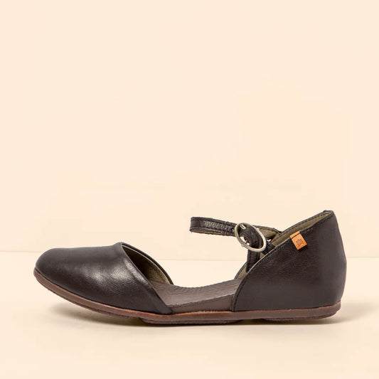 EL NATURALISTA STELLA ND54 BLACK LEATHER SANDALS